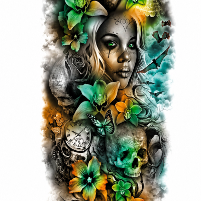 Tattoo arm sleeve woman