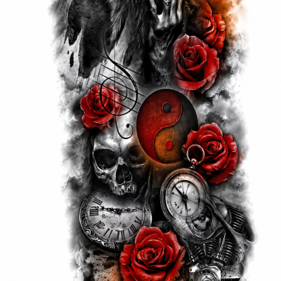 Tattoo arm sleeve rose